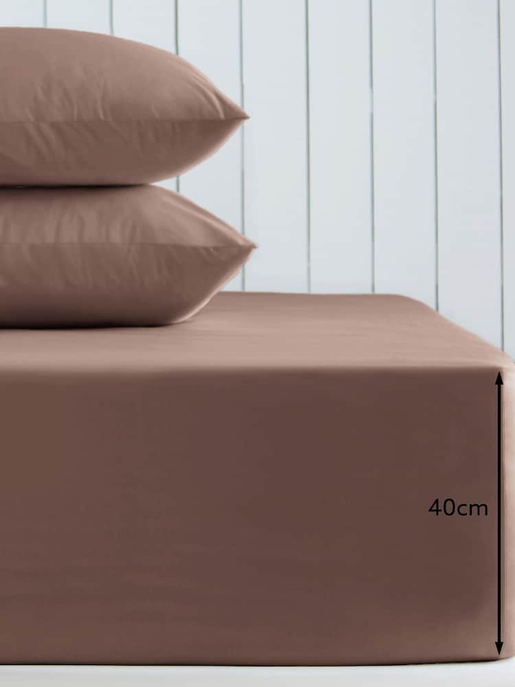 Dark Natural Cotton Rich Extra Deep Fitted Bed Sheet - Image 2 of 2 Dark Natural Cotton Rich Extra Deep Fitted Bed Sheet - Image 2 of 2