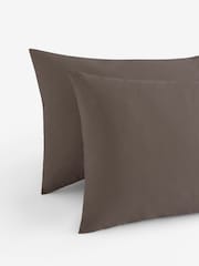 Set of 2 Dark Natural Cotton Rich Pillowcases - Image 3 of 3