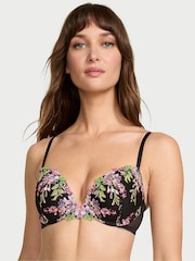 Victoria's Secret Black Push Up Wisteria Embroidery Bra - Image 1 of 2