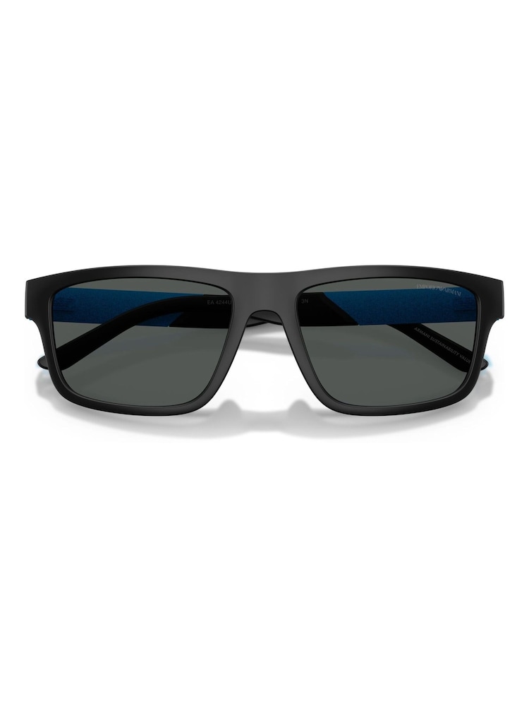 Emporio Armani Rectangle Black Sunglasses - Image 5 of 5