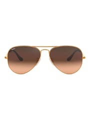 Ray-Ban Large Aviator Metal Pilot Brown Sunglasses - Image 1 of 12
