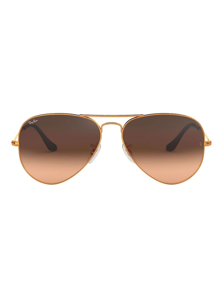 Ray-Ban Large Aviator Metal Pilot Brown Sunglasses - Image 1 of 12