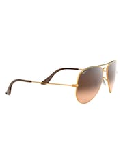 Ray-Ban Large Aviator Metal Pilot Brown Sunglasses - Image 3 of 12