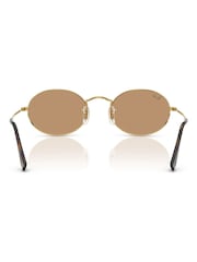 Ray-Ban Gold Oval Oval Sunglasses - Bild 7 von 7