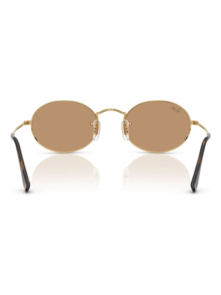 Ray-Ban Gold Oval Sunglasses - Image 8 of 8