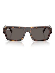 Ray Ban Lukas Rectangle Brown Sunglasses - Image 1 of 6