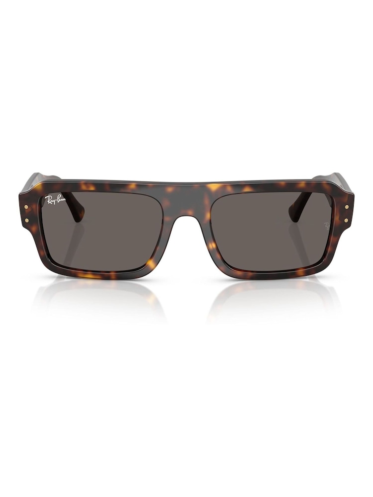 Ray Ban Lukas Rectangle Brown Sunglasses - Image 1 of 6