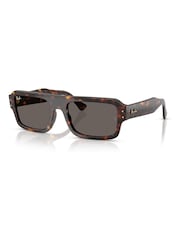 Ray Ban Lukas Rectangle Brown Sunglasses - Image 3 of 6