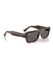 Ray Ban Lukas Rectangle Brown Sunglasses - Image 4 of 6