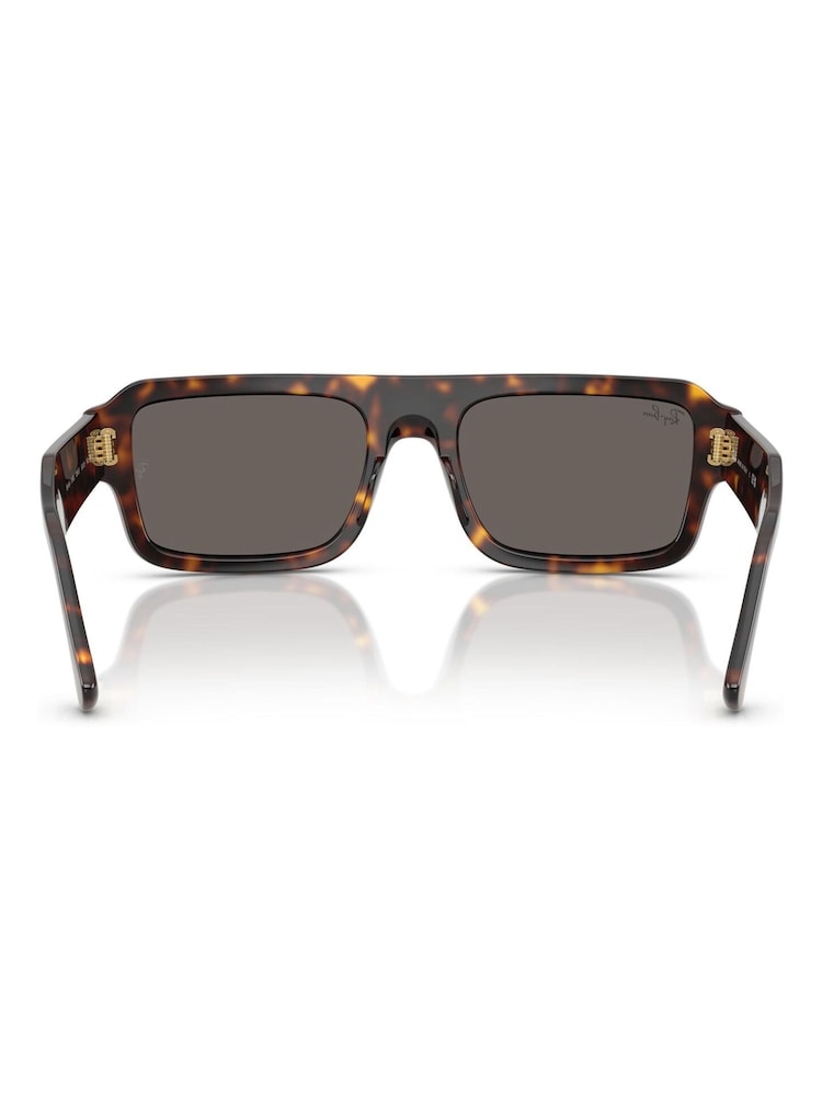 Ray Ban Lukas Rectangle Brown Sunglasses - Image 6 of 6