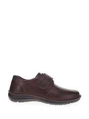Pavers Dark Brown Leather Touch Fasten Shoes - Image 1 of 5