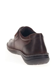 Pavers Dark Brown Leather Touch Fasten Shoes - Image 3 of 5