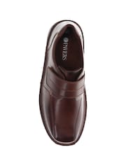 Pavers Dark Brown Leather Touch Fasten Shoes - Image 4 of 5