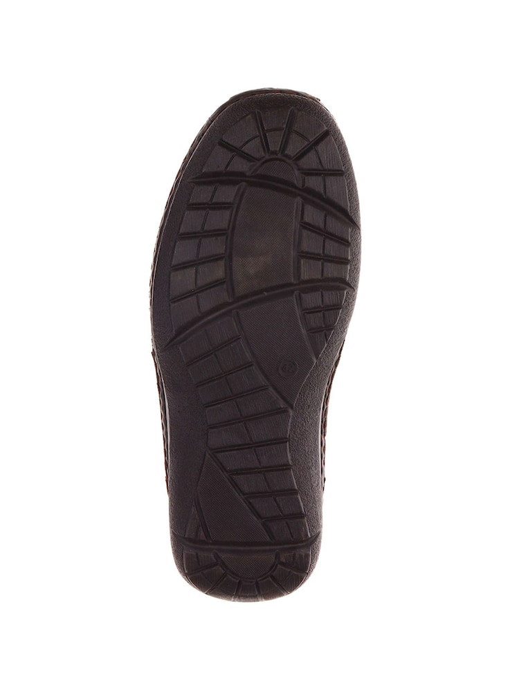 Pavers Dark Brown Leather Touch Fasten Shoes - Image 5 of 5