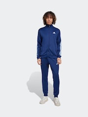 adidas Blue/Navy Sportswear 3Stripes Fleece Tracksuit - Image 1 of 8