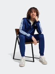adidas Blue/Navy Sportswear 3Stripes Fleece Tracksuit - Image 3 of 8