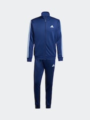adidas Blue/Navy Sportswear 3Stripes Fleece Tracksuit - Image 6 of 8
