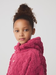 Nike Purple Little Kids Cosy Overhead Hoodie and Wide Leg Joggers Set - Image 5 of 6