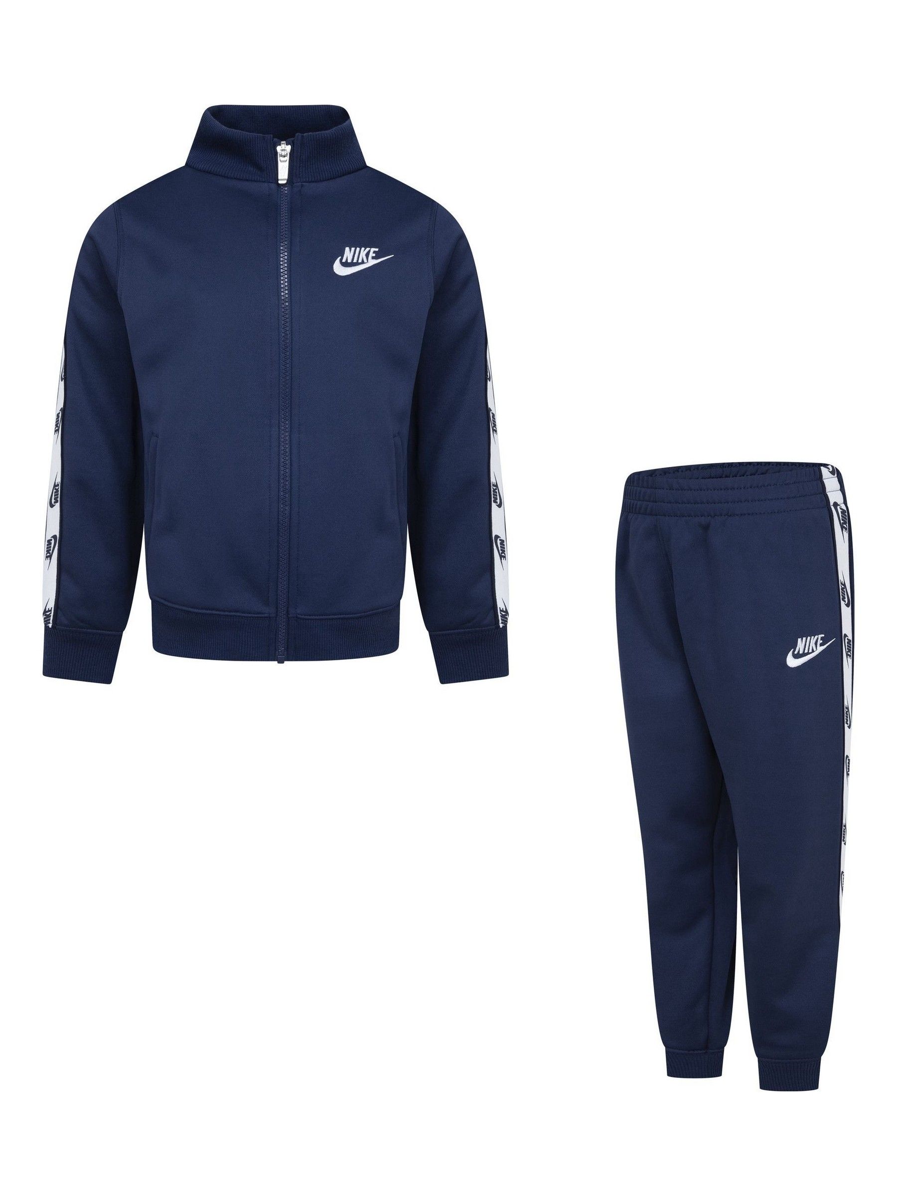 Buy Nike Blue Little Poly Full Zip Tape Logo Tracksuit Set from