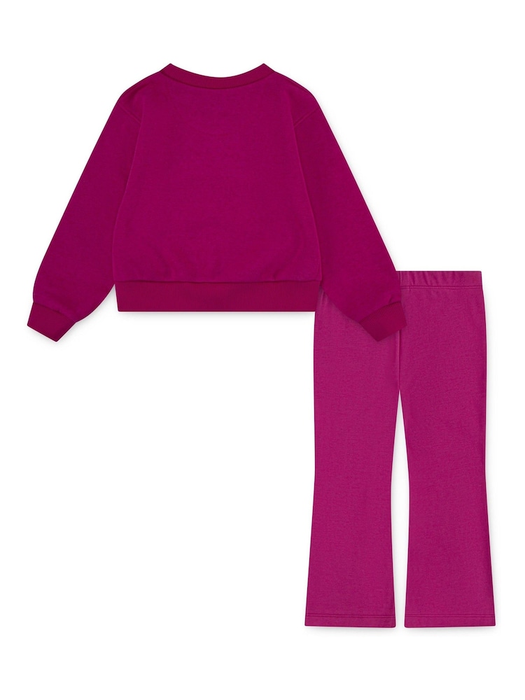 Nike Purple Little Kids Wild Warmth Crew and Flared Leggings Set - Image 2 of 4