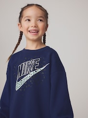 Nike Blue Little Kids Wild Warmth Crew and Leggings Set - Image 5 of 6