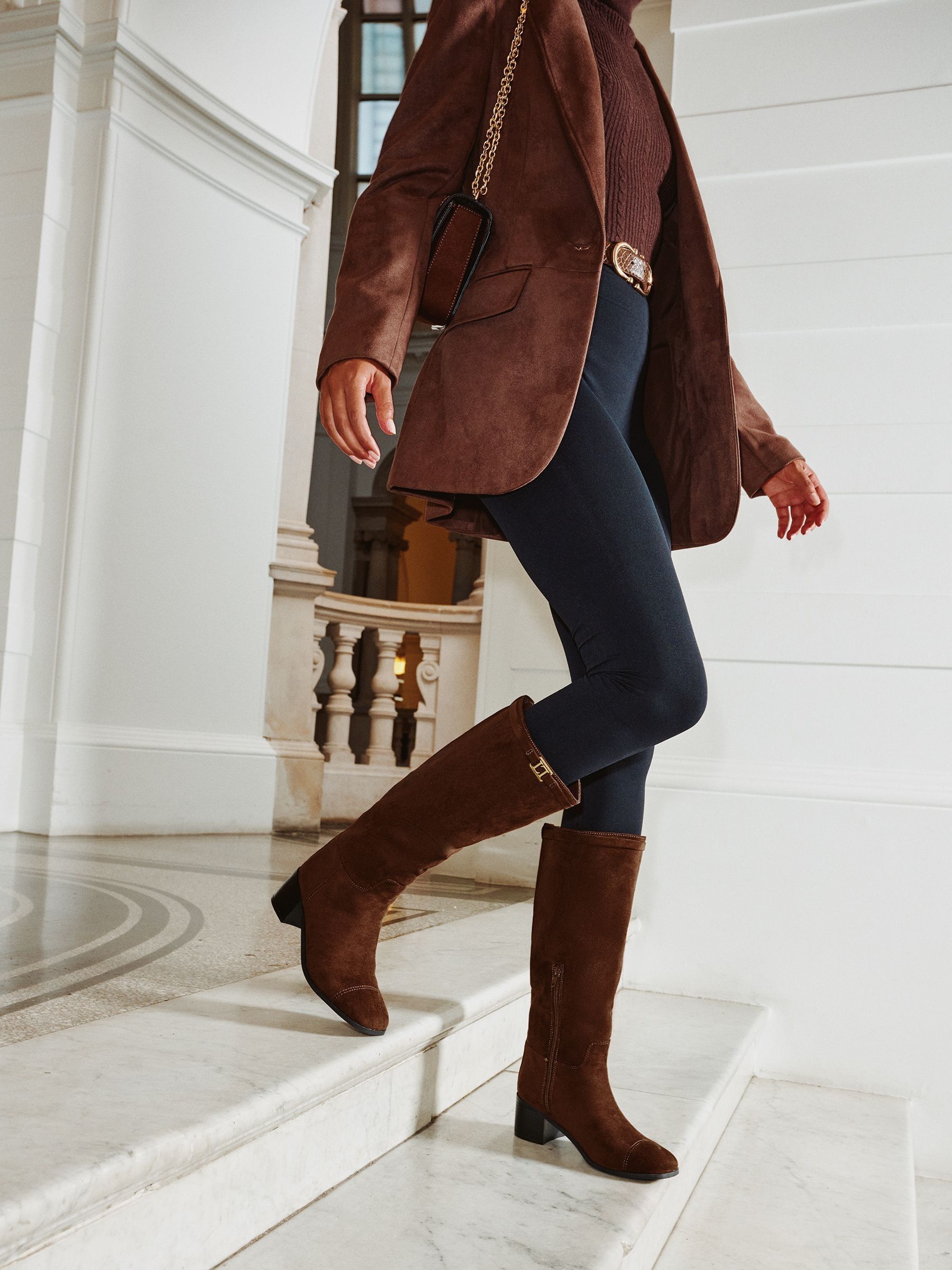 Buy Lipsy Chocolate Brown Standard fit Knee High Boots from Next USA