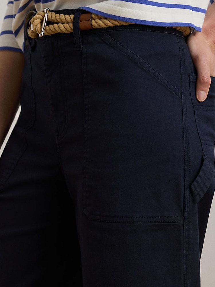 Lauren Ralph Lauren Large Yurshane Cropped Pocket Detail Wide Leg Trousers - Image 4 of 4