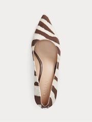 Lauren Ralph Lauren Adrienne Leather Court Brown Heel Shoes - Image 3 of 4