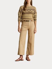 Lauren Ralph Lauren Large Yurshane Cropped Pocket Detail Wide Leg Trousers - Image 5 of 6