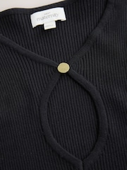 Black Maternity Knitted Keyhole Dress - Image 8 of 9