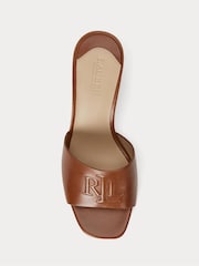Lauren Ralph Lauren Everley Logo Leather Heel Sandals - Image 4 of 4