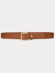 rjava - Lauren Ralph Lauren Medium Keeper Logo Belt - Slika 1 iz 2