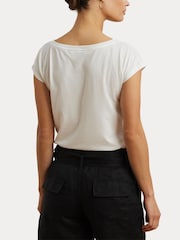 Lauren Ralph Lauren Greita Santorini Holiday Graphic White T-Shirt - Imagen 5 de 8