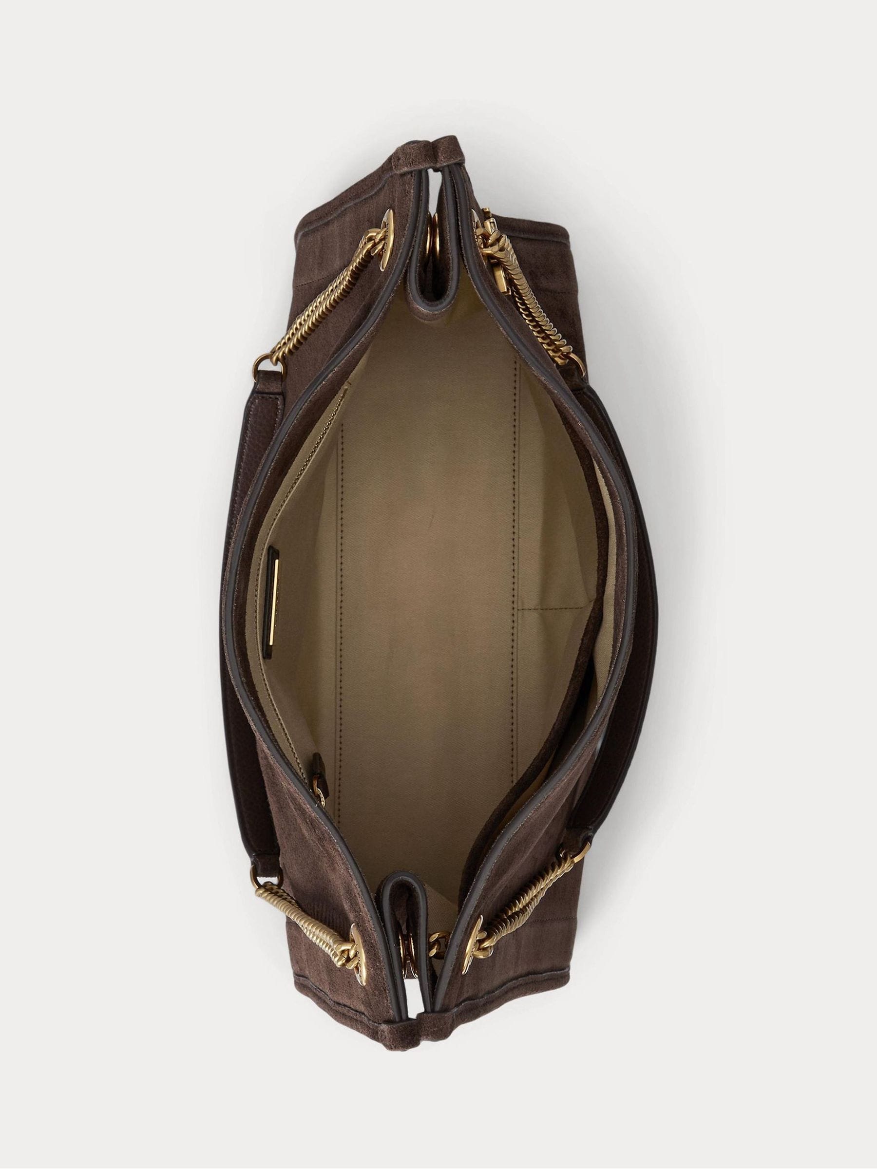 Buy Lauren Ralph Lauren Dark Hickory Bradley Suede Large Shopper