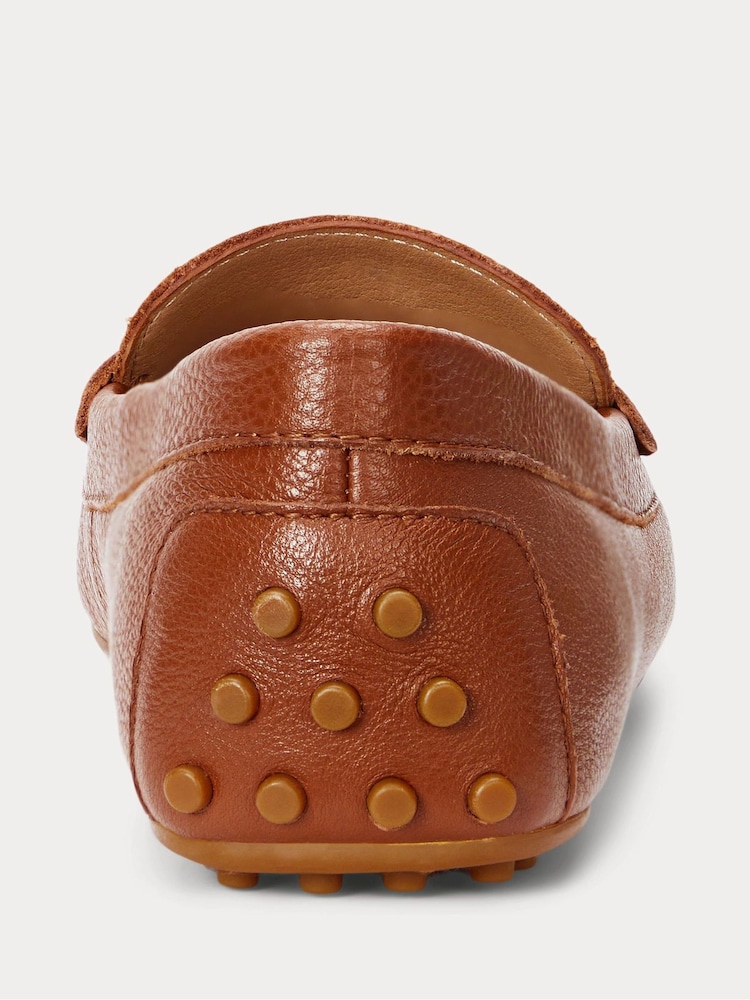 Lauren Ralph Lauren Barnsbury Leather Logo Brown Loafers - Slika 2 iz 4