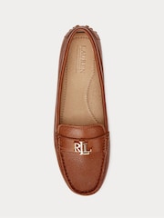Lauren Ralph Lauren Barnsbury Leather Logo Brown Loafers - Slika 4 iz 4