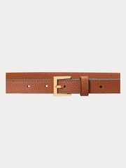 Lauren Ralph Lauren Cap LRL Logo Skinny Leather Belt - Image 2 of 2