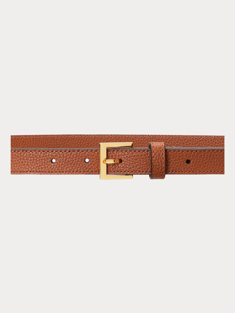 Lauren Ralph Lauren Cap LRL Logo Skinny Leather Belt - Image 2 of 2