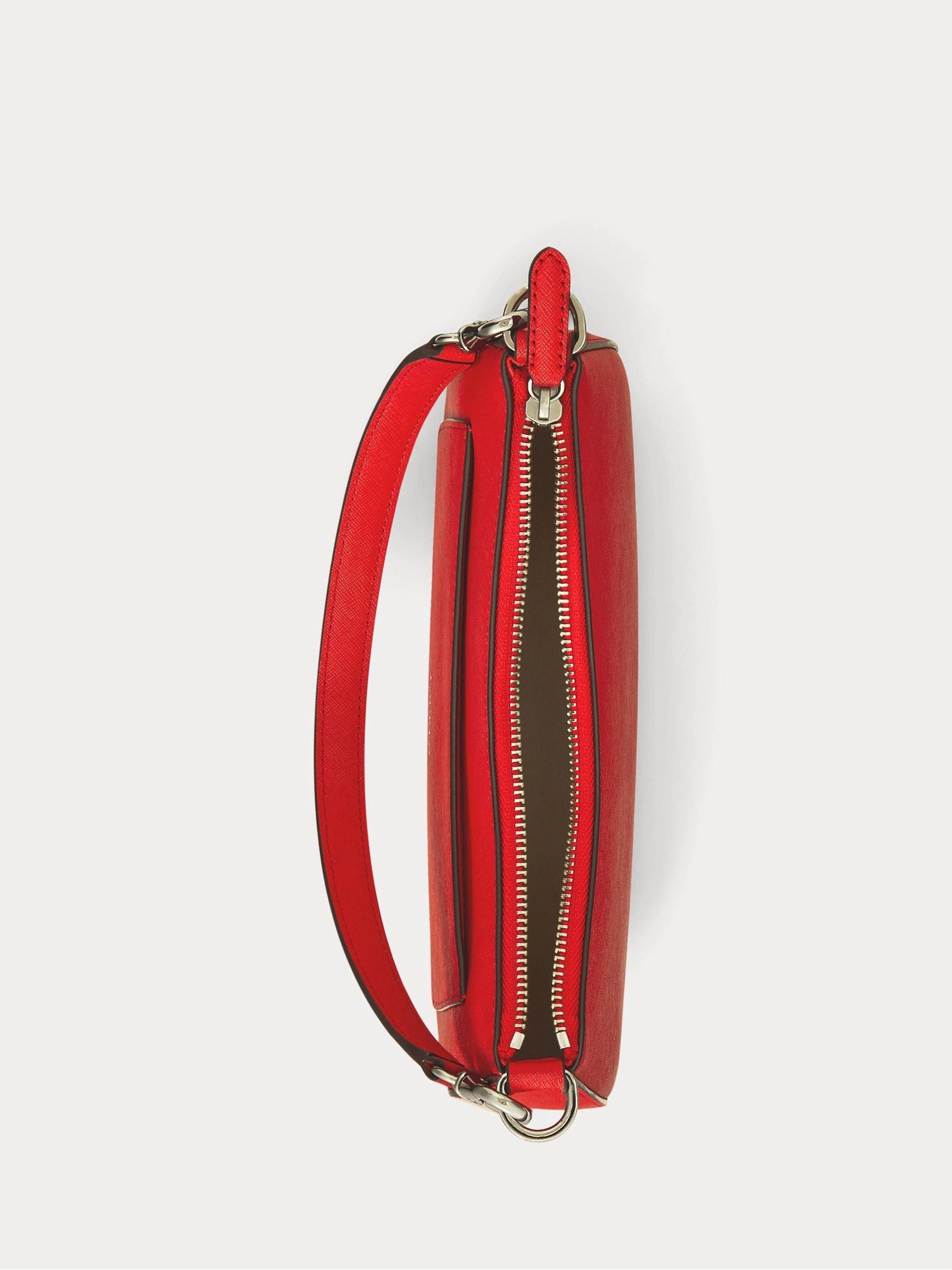 Buy Lauren Ralph Lauren Red Crosshatch Leather Shoulder Bag from