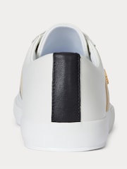 Lauren Ralph Lauren Contrast Leather White Trainers - Image 4 of 4