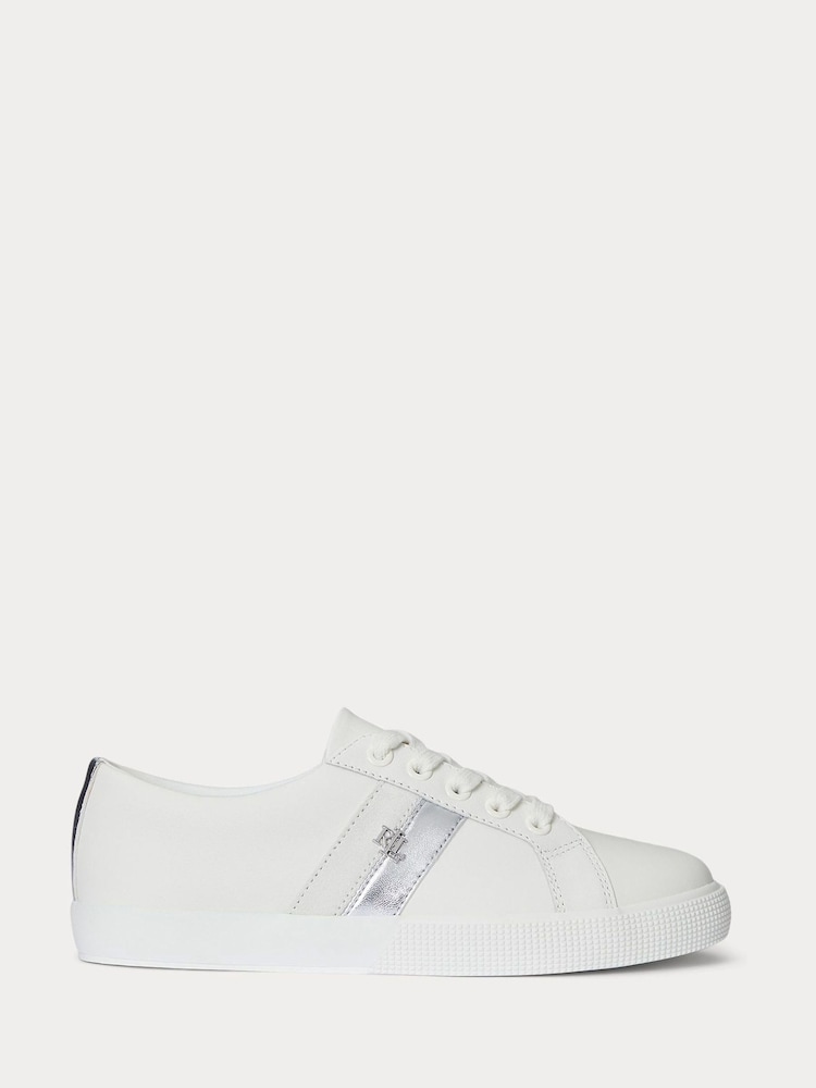 Lauren Ralph Lauren Janson II Logo Leather White Trainers - Image 1 of 4