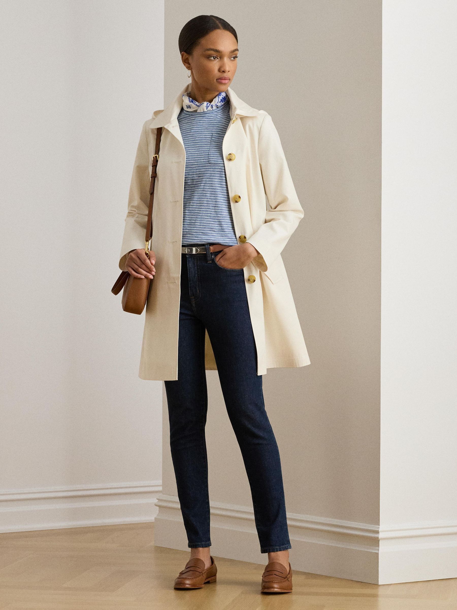 Buy Lauren Ralph Lauren Cream Waterproof Midi Length Coat from