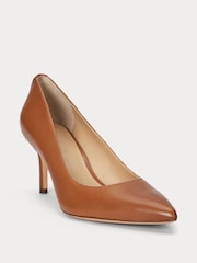 Lauren Ralph Lauren Lanette Leather Heel Court Shoes - Image 2 of 4