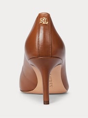Lauren Ralph Lauren Lanette Leather Heel Court Shoes - Image 3 of 4