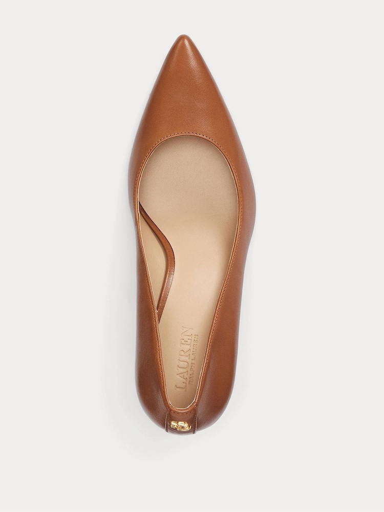 Lauren Ralph Lauren Lanette Leather Heel Court Shoes - Image 4 of 4