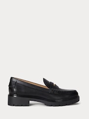 Lauren Ralph Lauren Marli Leather Chunky Black Loafers - Image 1 of 6