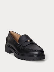 Lauren Ralph Lauren Marli Leather Chunky Black Loafers - Image 2 of 6