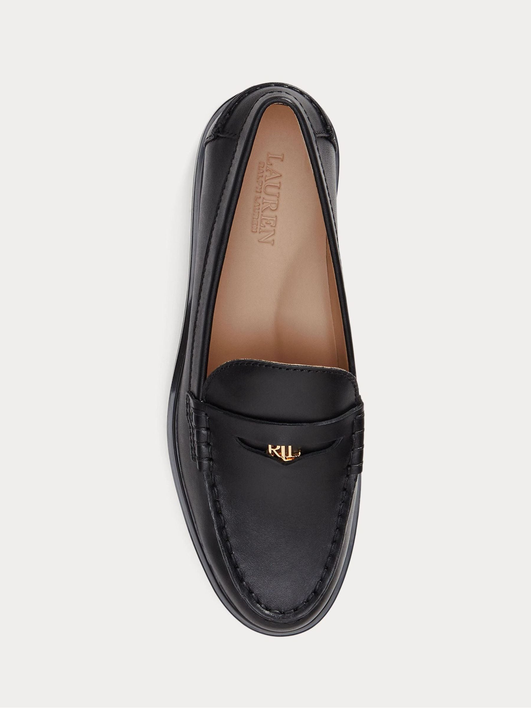 Buy Lauren Ralph Lauren Black Marli Calfskin Penny Loafers from Buy Lauren Ralph Lauren Black Marli Calfskin Penny Loafers from