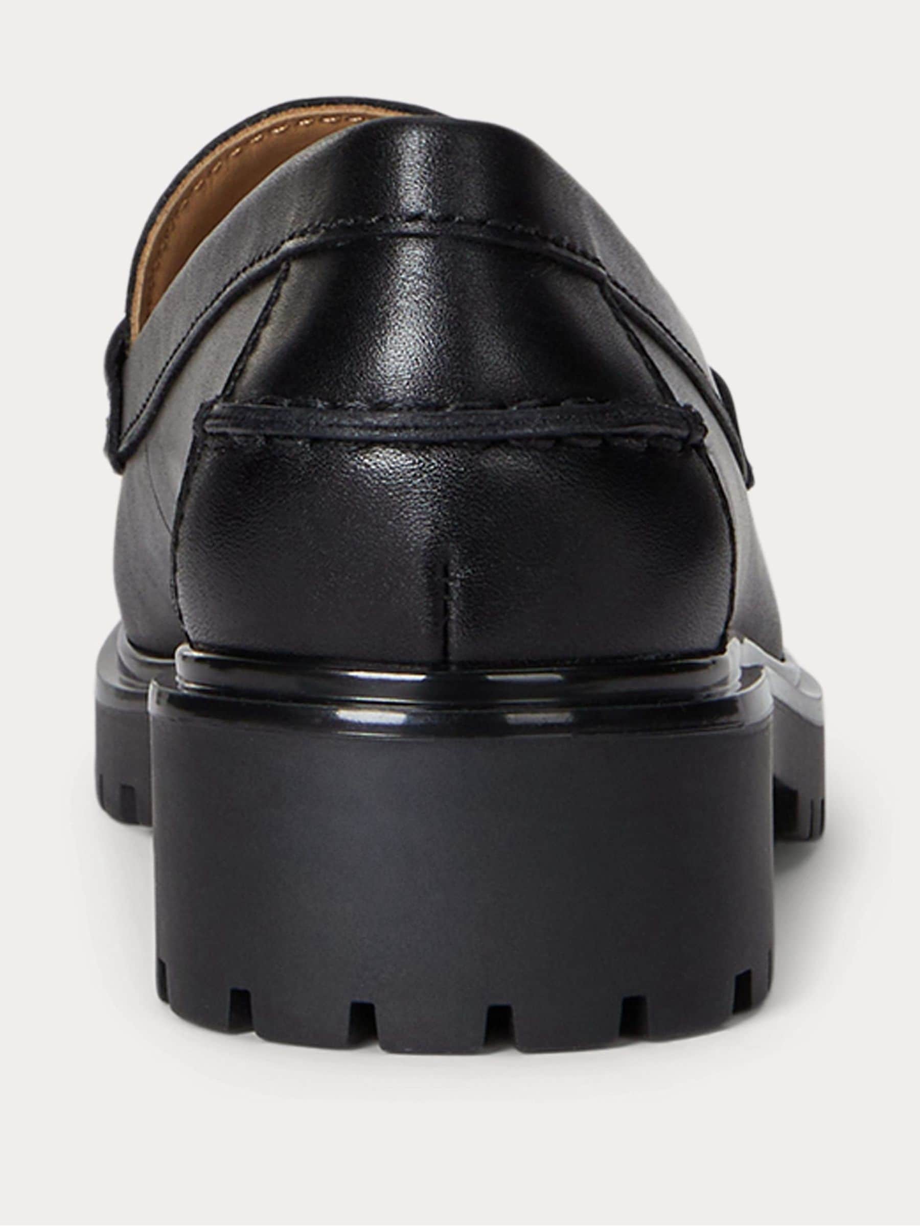 Buy Lauren Ralph Lauren Black Marli Calfskin Penny Loafers from