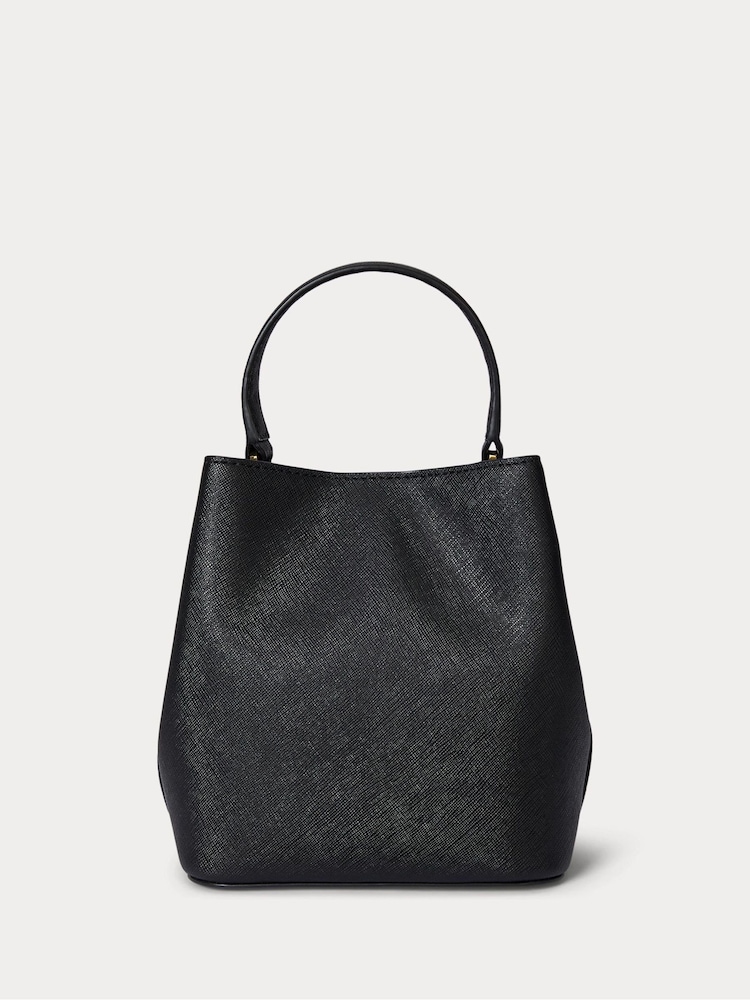 Lauren Ralph Lauren Small Reese Leather Logo Bucket Black Bag - Image 2 of 7